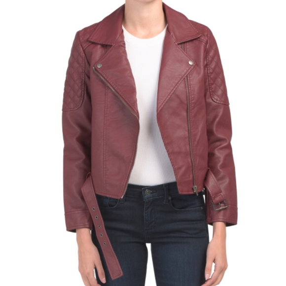 BB DAKOTA Vegan Leather Belted Moto Jacket S - Picture 2 of 4